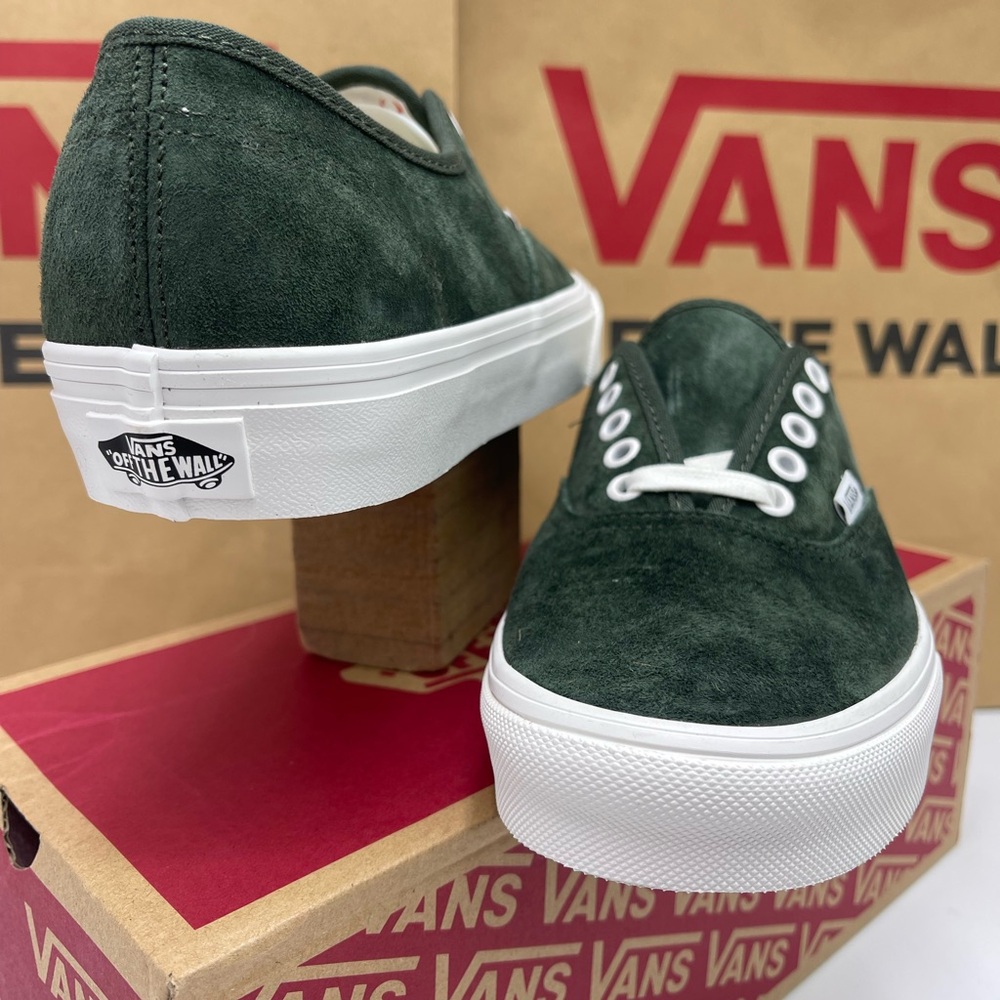 Vans Men’s Dark Green Suede Authentic Pig Suede Dried Kelp VN000D7YEMU Sneakers - Picture 12 of 16